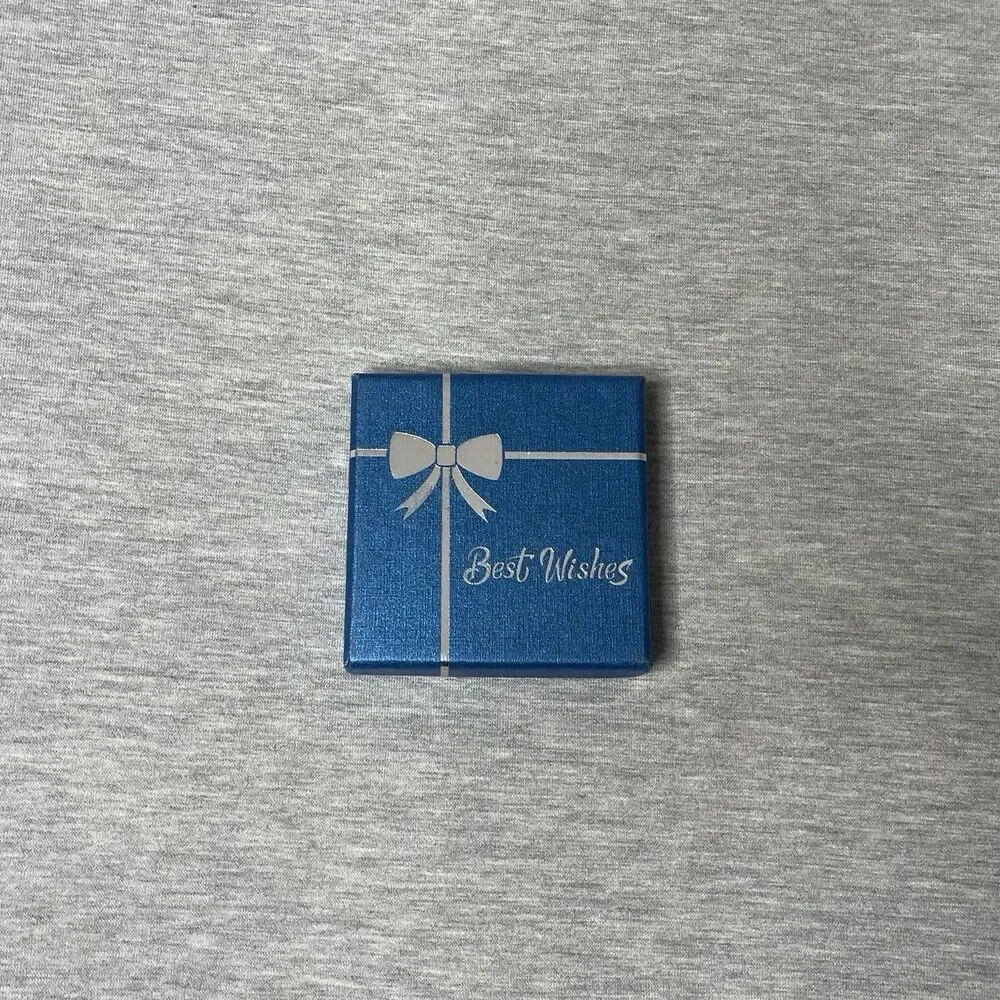 Best Wishes Wrapped Bow Graphic Small Jewelry Gift Box